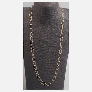 Beautiful Gold Vermeil 925 Sterling Silver Chain Large Statement Oval Link