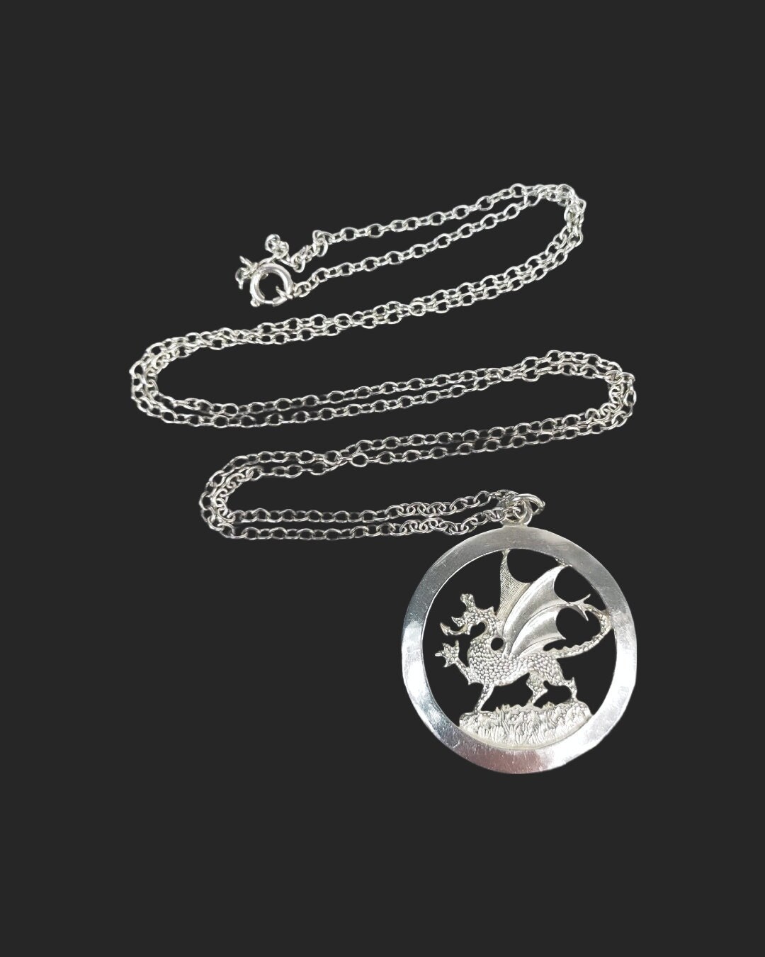 Welsh Dragon Celtic Charm .925 Sterling Silver Pendant main image 0