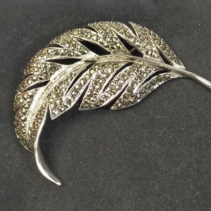 Vintage Jewellery Ivy Leaf Design Rhodium Plate Marcasite 