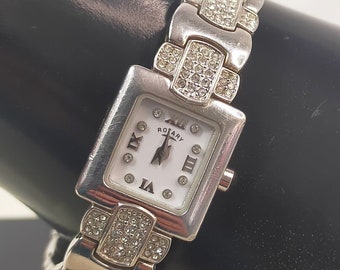 Rotary Elite Quartz Ladies Watch Sterling Silver Band Hallmarked Dreyfuss 1999