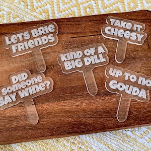Punny Charcuterie Labels / Cheese Board Tags / Funny Charcuterie Markers