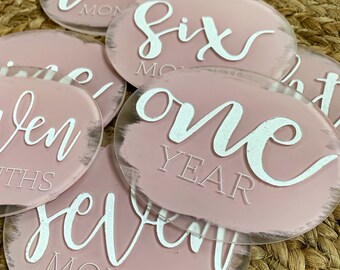 Baby Monthly Milestone / Baby Milestone Markers / Acrylic Milestone / Newborn Photo Prop / Baby Gift