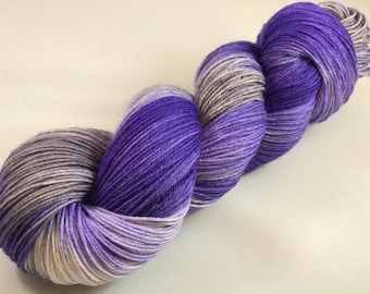 Hand Dyed Sock Yarn, Superwash Wool & Nylon "Violet Quartz"