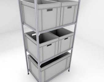 Prateleira traseira 60 x 40 cm para garagem traseira | adequado para cada Eurobox | ideal para autocaravanas, carrinhas e expansão de autocaravanas | Pisos à sua escolha