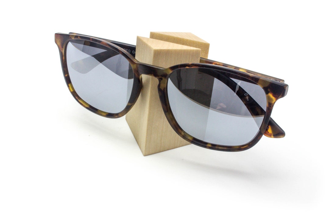 SagaSave Brillenständer Aus Holz – 1 Paar, Kiefernholz, Stabil, Platzsparend, Für Sonnenbrillen & Lesebrillen