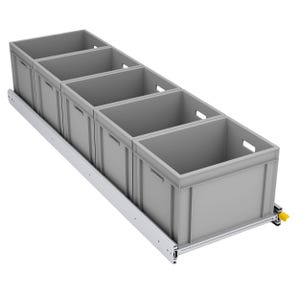 Wysuwana tylna XL - system wysuwany 150 x 40 cm - van kamper - wysuwana szuflada o dużej wytrzymałości 1500 mm - obsługa jedną ręką - Eurobox - tylny garaż dla kampera