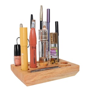 WoodBi | "Fromeria" Cosmetic Organizer made of wood | Site box for makeup and beauty products | Make-up table | Handmade in Germany
