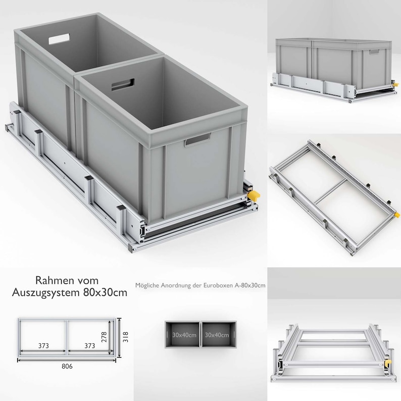 Rallonge arrière de Tinobu, longueur 80 cm, toutes largeurs possibles, rallonges robustes de 220 kg à monter soi-même dans les camping-cars et les camping-cars 80x30cm