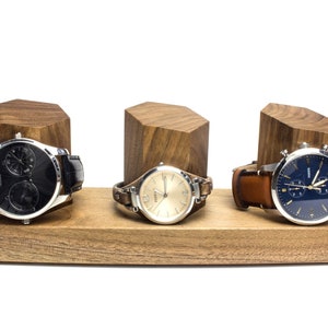 Wooden watch holder, walnut, universal and high-quality watch stand, handmade in Germany