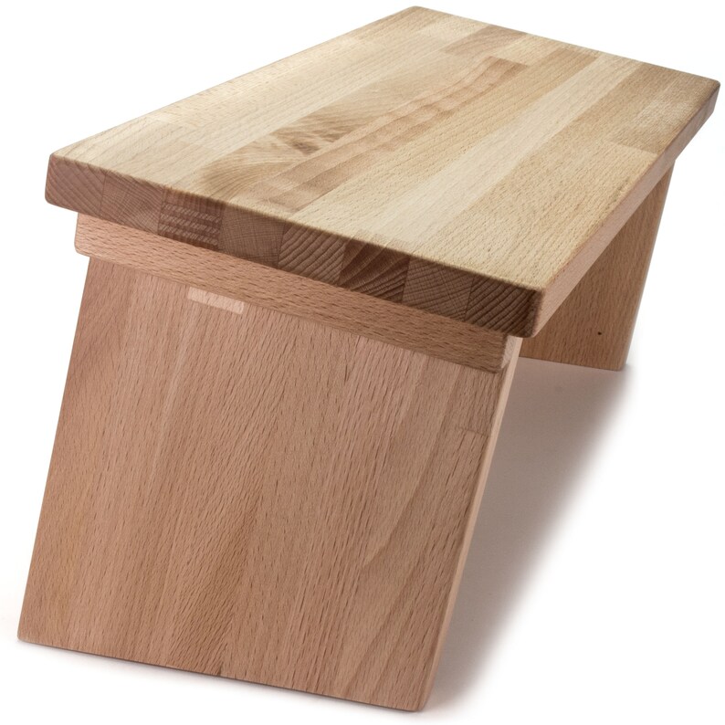 Foldable Wooden Meditation Bench - Kneeling Stool For Yoga, Prayer & Travel, Grey