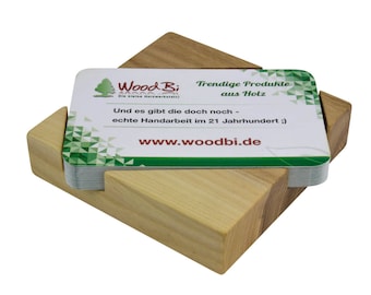 WoodBi | High-quality business card box made of acacia tree | Wooden business card holder | Business Card Stand