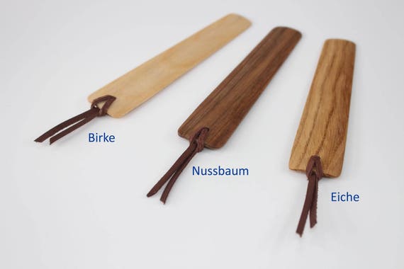 Lesezeichen aus Holz CUPID Original von WOODBI/® Eiche RIFT 3 St/ück Bookmark Seitenmarker Leseband Lesemarke Geschenk
