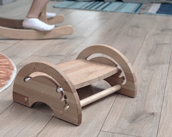 Fußhocker aus Holz – verstellbar | Fußstütze – Fußbank | Buche | Qualitativ hochwertiger Fußständer