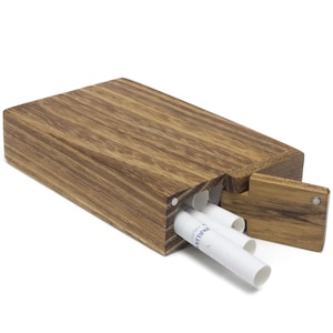 Portasigarette in legno | Elegante portasigarette per persone con Still | Dimensionalmente stabile, con chiusura magnetica sicura | per 12 sigarette