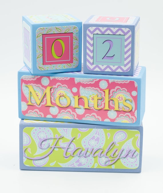 Age Blocks Baby Age Blocks Baby Age Prop Baby Shower Etsy