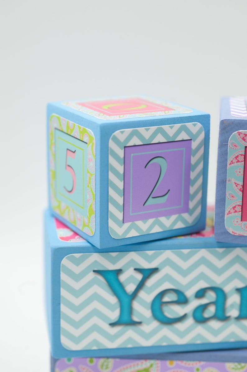 Age Blocks Baby Age Blocks Baby Age Prop Baby Shower Etsy