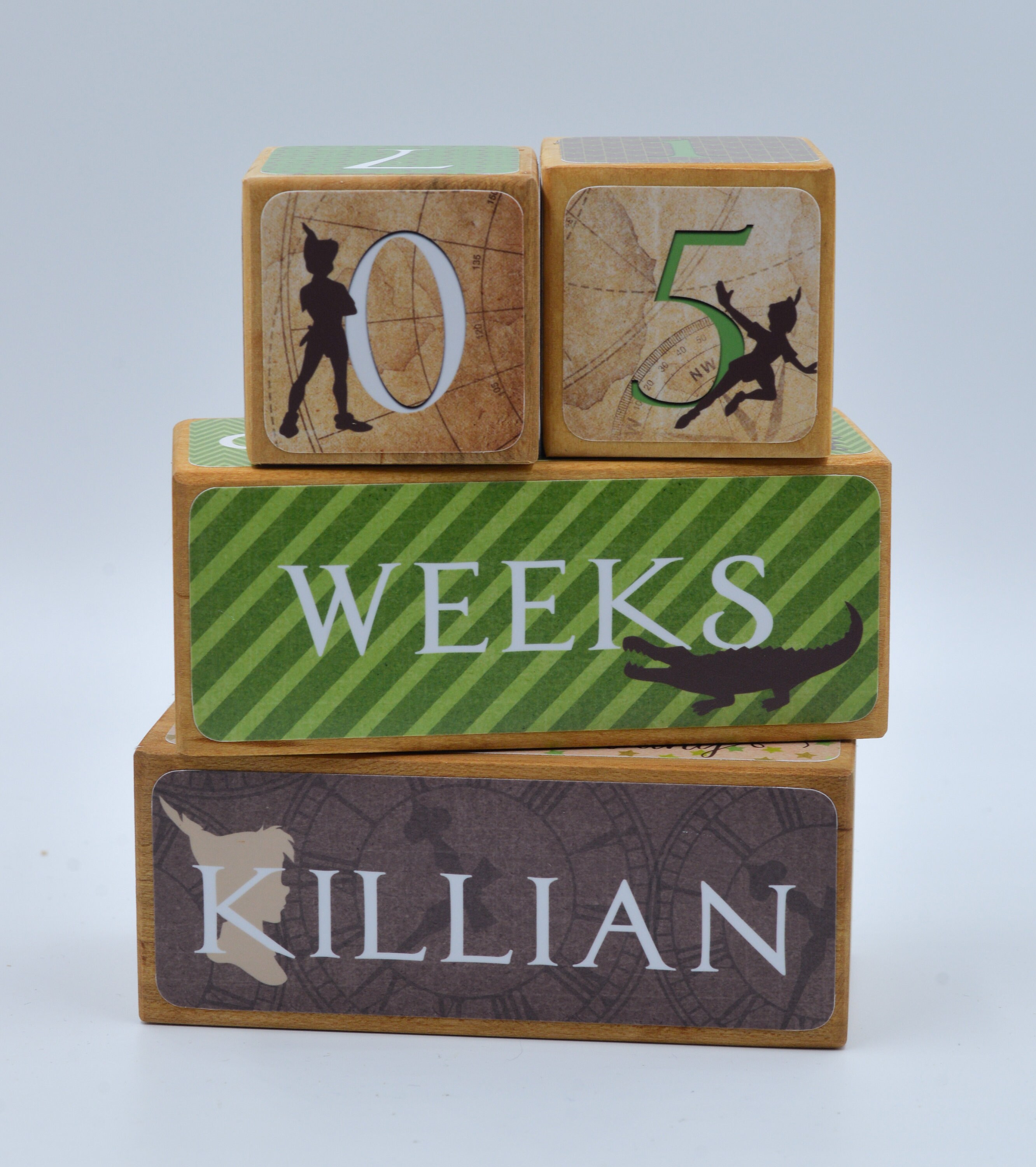 Age Blocks,  Photo Prop, Peter Pan theme, Nursery Decor, Baby gift, B…