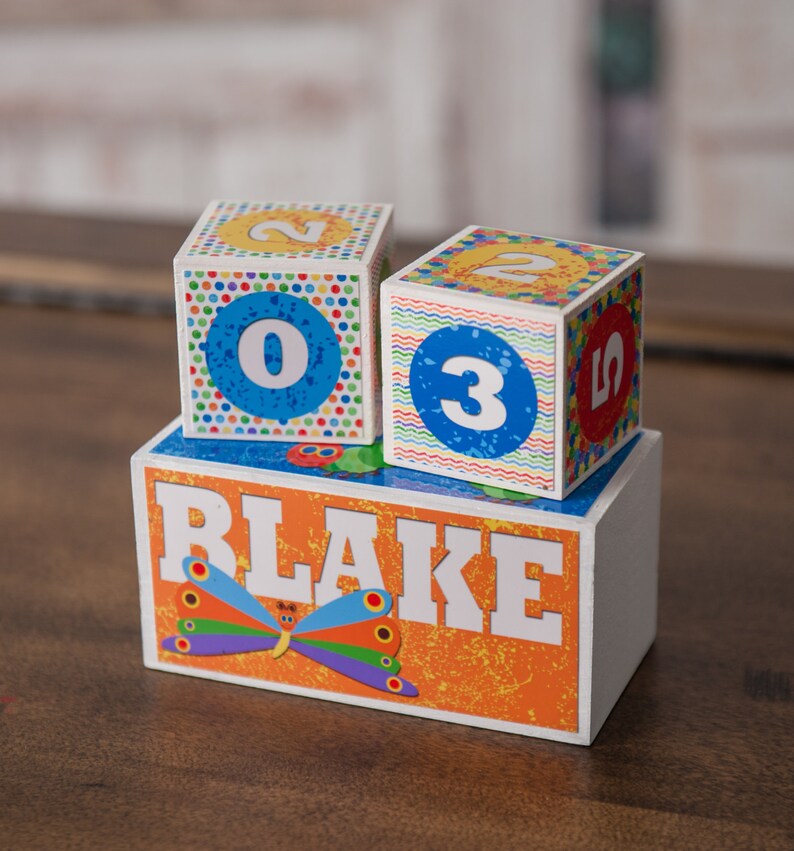 Age Blocks Milestone Blocks Baby Age Blocks Baby Shower Etsy