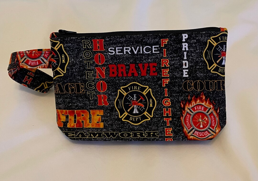 Firefighter Pouch Fireman Zipper Pouch Firefighter Make up Etsy