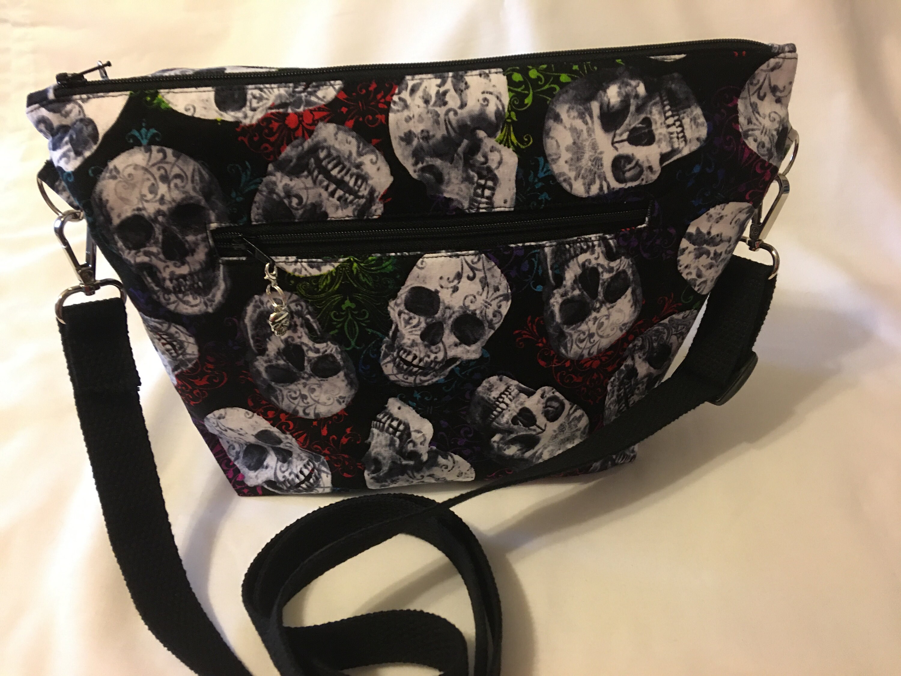Skull Cross Body Bag Purse Adjustable Strap Skull Shoulder Etsy