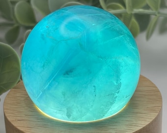 42mm Blue Fluorite Sphere // Ball // Orb //Healing// Natural // Video