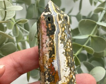 Orbicular Ocean Jasper Tower // Sea Jasper // Points // Generators // Chakra // Healing Crystals // Natural // Veinless