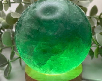 72mm Green Fluorite Sphere Large // Ball // Orb //Healing// Natural // Video