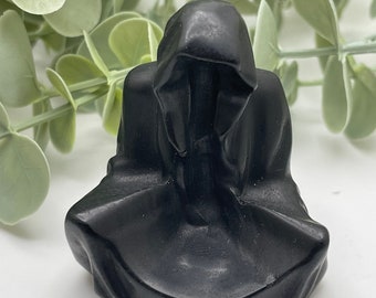 Black Obsidian Reaper // Halloween // Carving // Crystal // Healing // Natural // Video