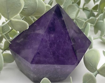 Amethyst Top Polished Point with Smoky Quartz High Grade // Tower// Generators // Chakra // Healing Crystals // Natural