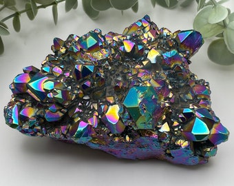 Titanium Aura Rainbow Quartz Specimen // Cluster // Healing Crystals // Video