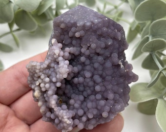 Chunky Dark Purple Grape Agate Tower // Purple Chalcedony Crystal // Points // Healing Crystals // Natural