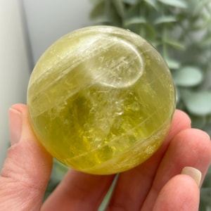 Lemon Quartz Sphere 49mm // Crystal // Citrine // Ball // Orb //Healing// Natural // Chakra // Video