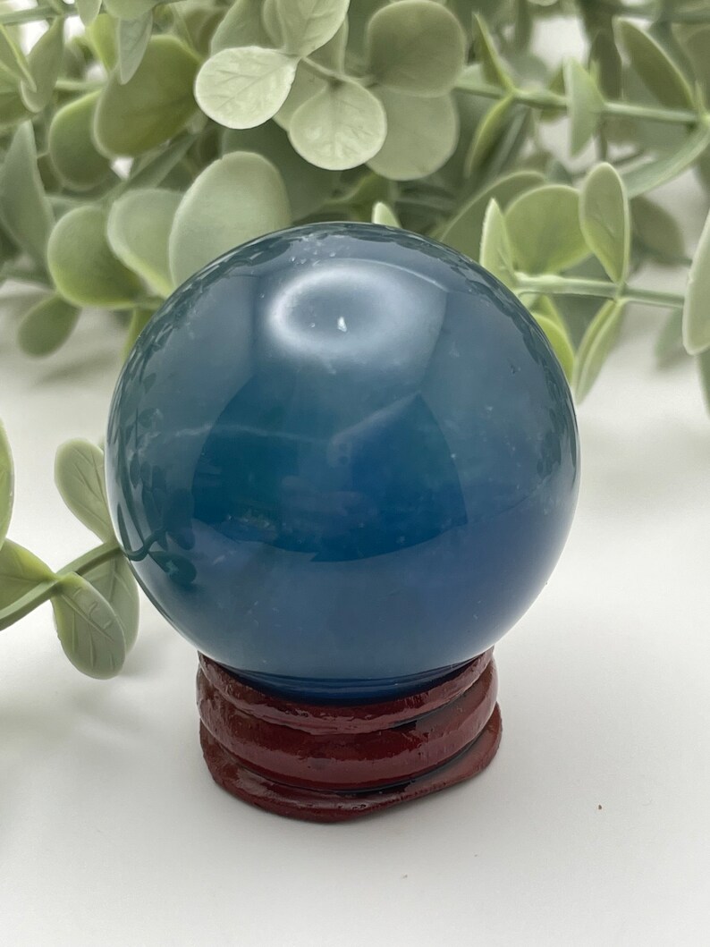 42mm Blue Fluorite Sphere // Ball // Orb //Healing// Natural // Video image 2
