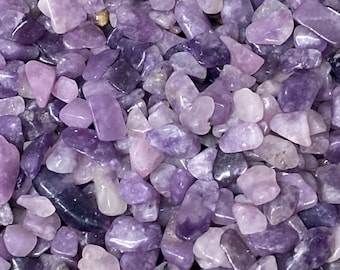 Lepidolite Crystal Chips // Purple Mica // Tumbles // Tumbled stones // Crystals // Gemstones // Jewelry Making // Candle making