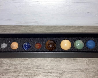 Mini Crystal Spheres Solar System in Gift Box // Crystal Planet Set // Planets // Ball // Orb //Healing Crystals // Natural