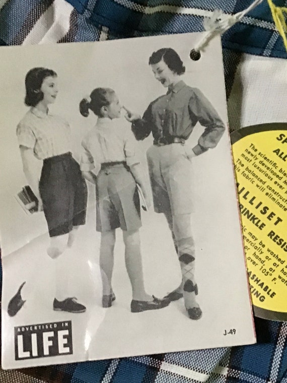 Girls  Size 7 Unworn Vintage Plaid Bermuda Shorts