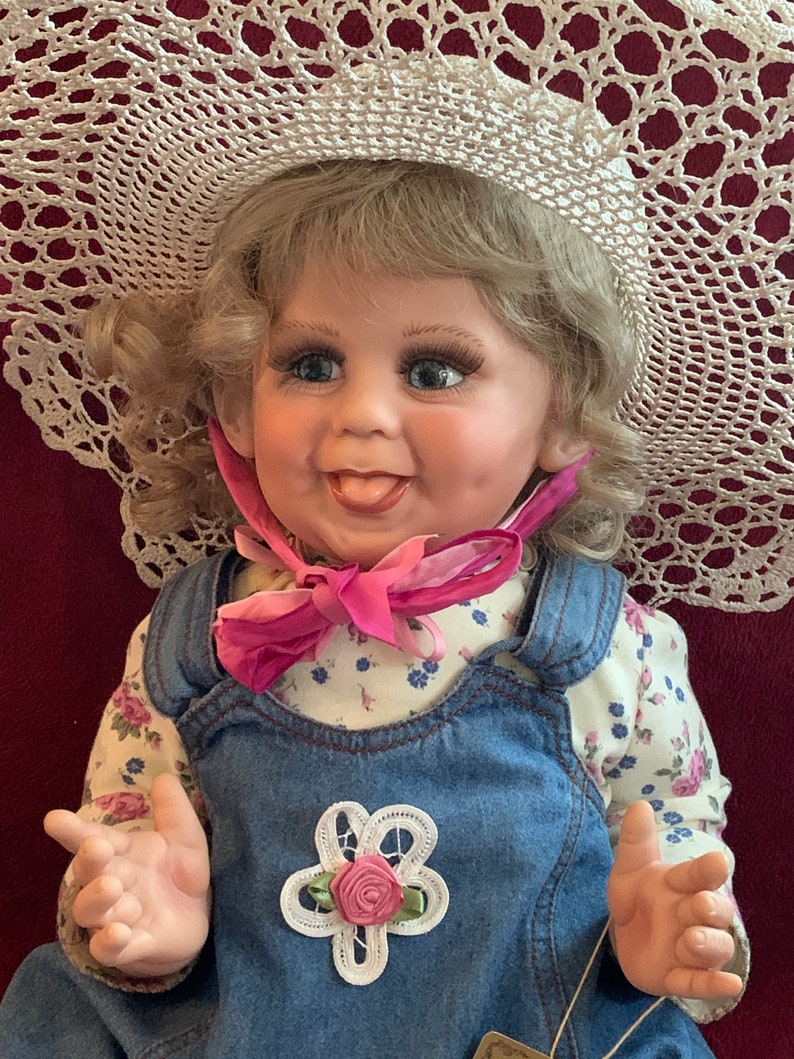 1997 Fayzah Spanos Doll Large Girl Denim Darling Rare Face Etsy
