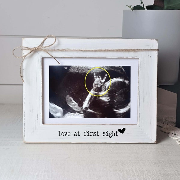 love at first sight ultrasound picture frame, new mother gift, gifts for moms, gifts for her, personalized gift frame, custom wood frames