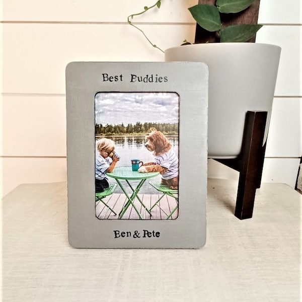 Best Buddies, Personalized Picture Frame, Best Buds Frame, Best Friend Gifts, Personalized Gifts, Stamped Frames, Friends Forever Frame