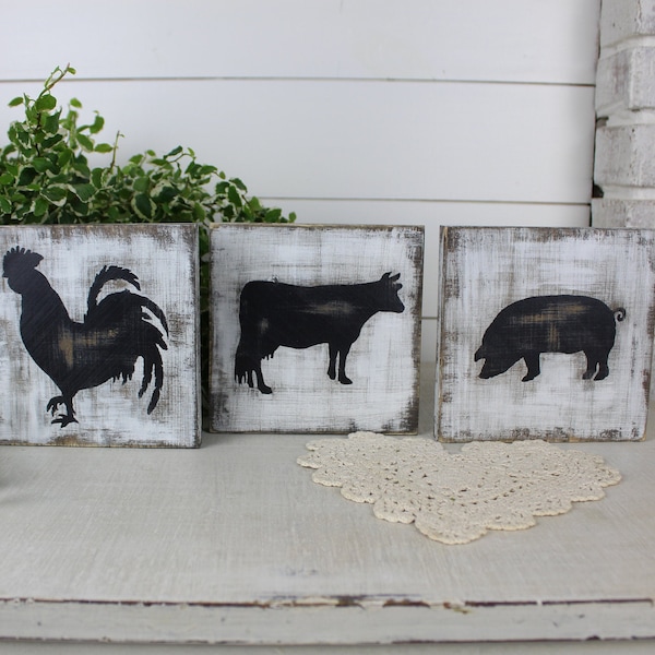 Farmhouse Decor, Kitchen Decor, Farmhouse Kitchen Decor, Country Kitchen Decor, Country Decor, Farm Animals, Kitchen Wall Decor, Vegan Decor