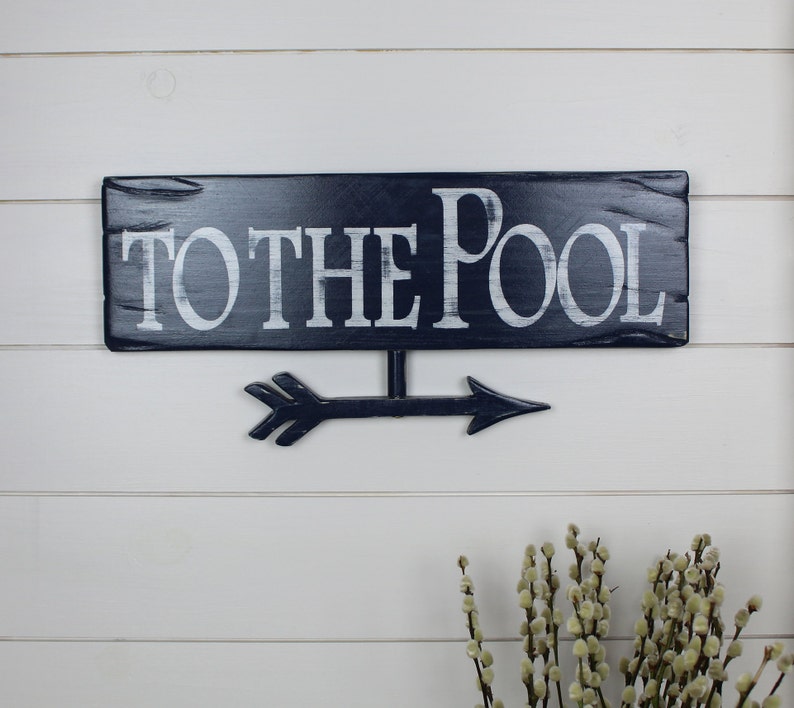 POOL Pool Gifts Pool Decor Pool Sign With Arrow Signs With Etsy