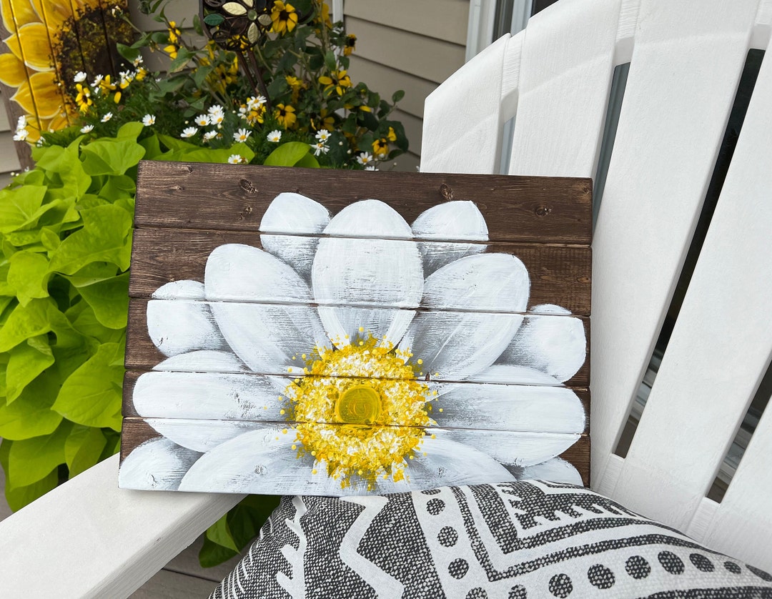 Daisy Home Decor, Daisy Art, Daisy Wood Sign, Daisy Housewarming Gift