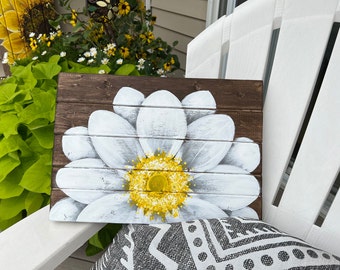 Daisy Home Decor, Daisy Art, Daisy Wood Sign, Daisy Housewarming Gift, Daisy Painting, Daisy Wall Art, Daisy Indoor/Outdoor Porch Art