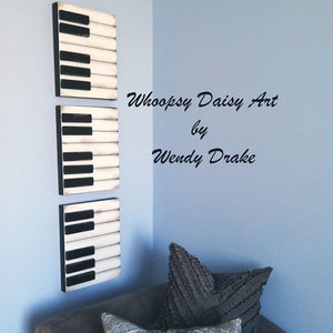 Vintage Inspired Piano Wall decor, Music room decor, Piano wall art, Piano Painting, Piano decor, Piano Music Art, Music Room Art image 3