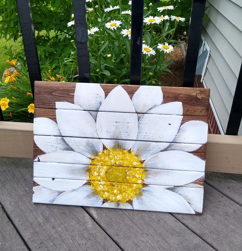 Daisy Home Decor Daisy Art Daisy Wood Sign Daisy Etsy
