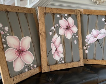 Cherry Blossom Art, Farmhouse Rustic Country, Cherry blossom Art, Farmhouse art, Farmhouse, Farmhouse Bathroom Art, Pink blossom Home Art