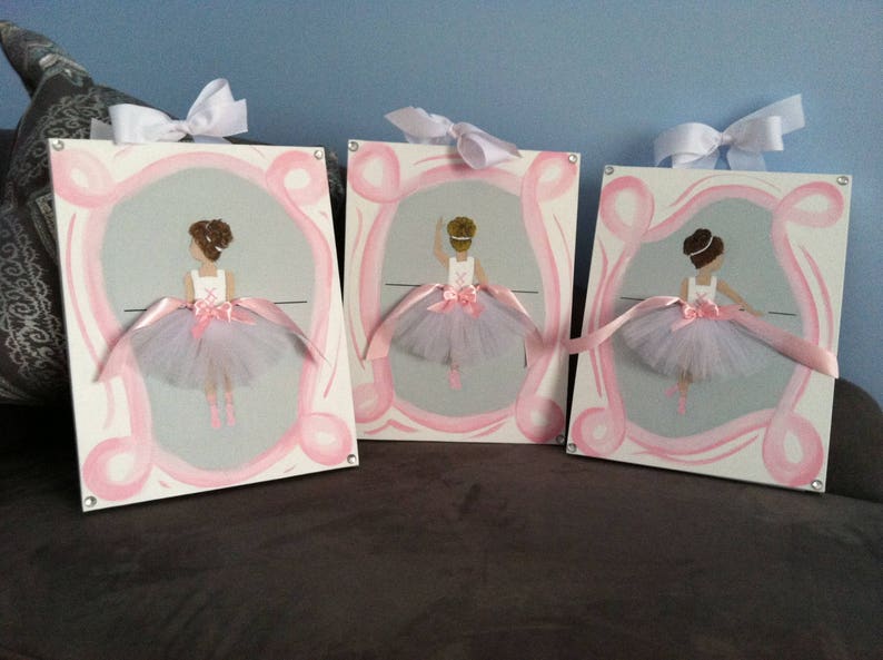 Ballerina nursery Pink ballerina art Girl nursery decor Etsy
