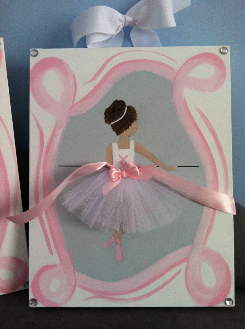 Ballerina nursery Pink ballerina art Girl nursery decor Etsy