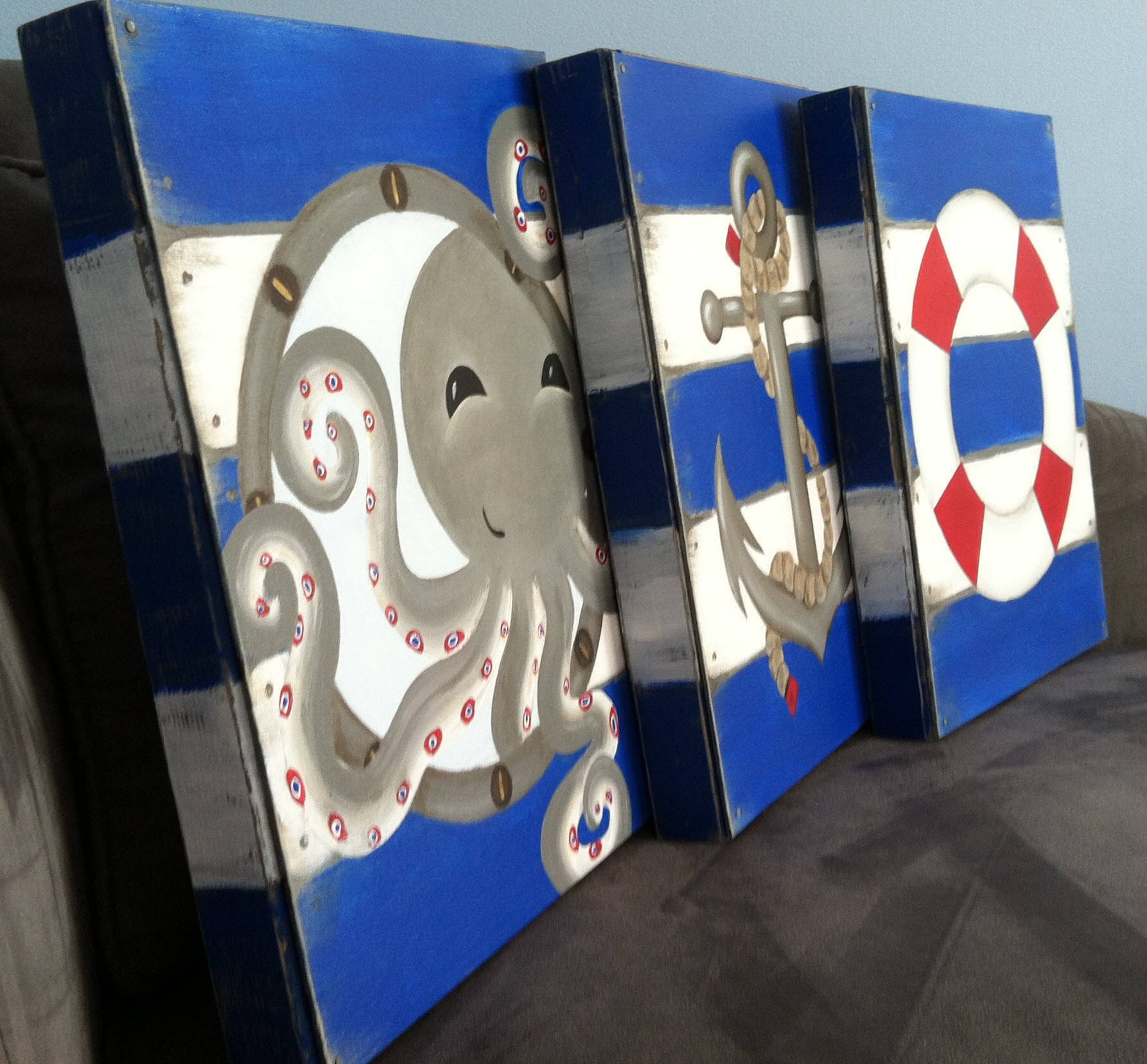 Kids Bathroom Wall Art Octopus Nursery Art Octopus Bathroom Etsy