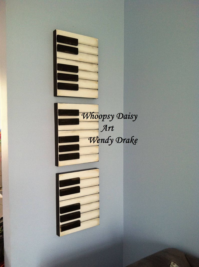 Vintage Inspired Piano Wall decor, Music room decor, Piano wall art, Piano Painting, Piano decor, Piano Music Art, Music Room Art image 9